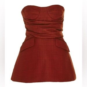 JONATHAN SIMKHAI Wool Wrap Bustier In Red